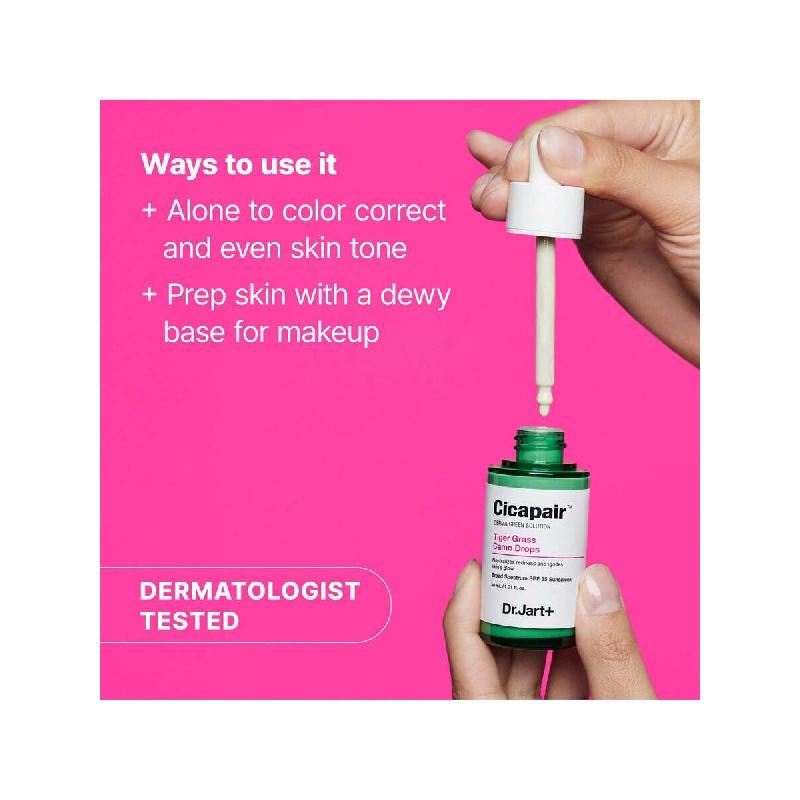 Dr.Jart+ Сыворотка для лица с тонирующим эффектом Tiger Grass Camo Drops 30 мл. SPF 35 с центеллой азиатской | CC-крем | Корейский уход за кожей