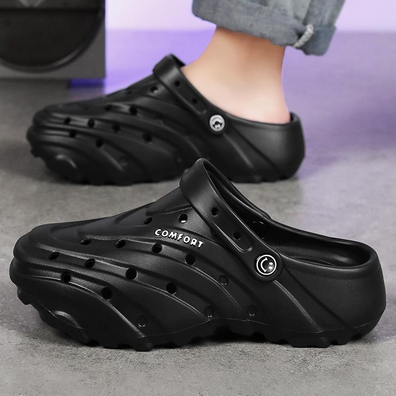 Men's Shoes New Summer Hole Shoes Women's Men's Sandals Lightweight Wear-resistant Platform Shoes Outdoor Wading Slippers