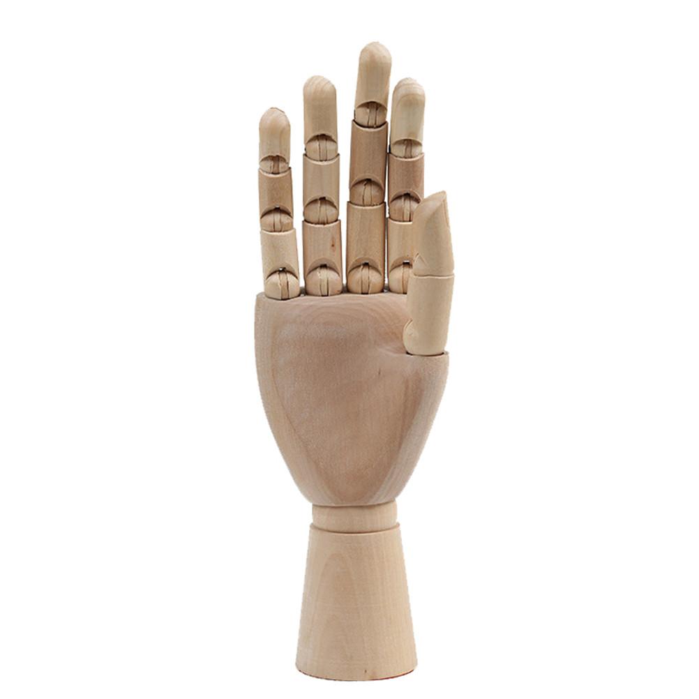 Wooden Hand Model Hand Figurines Rotatable Joint Drawing Sketch Mannequin Miniatures Office Home Desktop Room Decoration