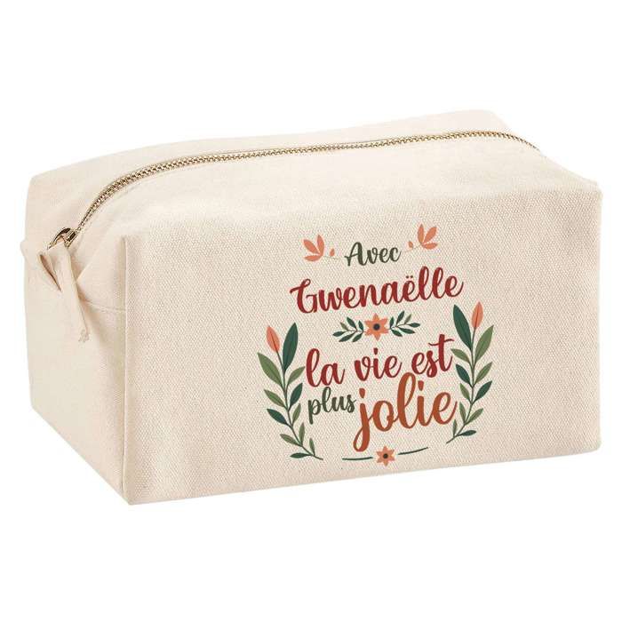 Trousse multifonction Gwenaëlle la vie est plus jolie Cadeau Idée Personnalisé Original | Trousse Scolaire Fournitures Bureau