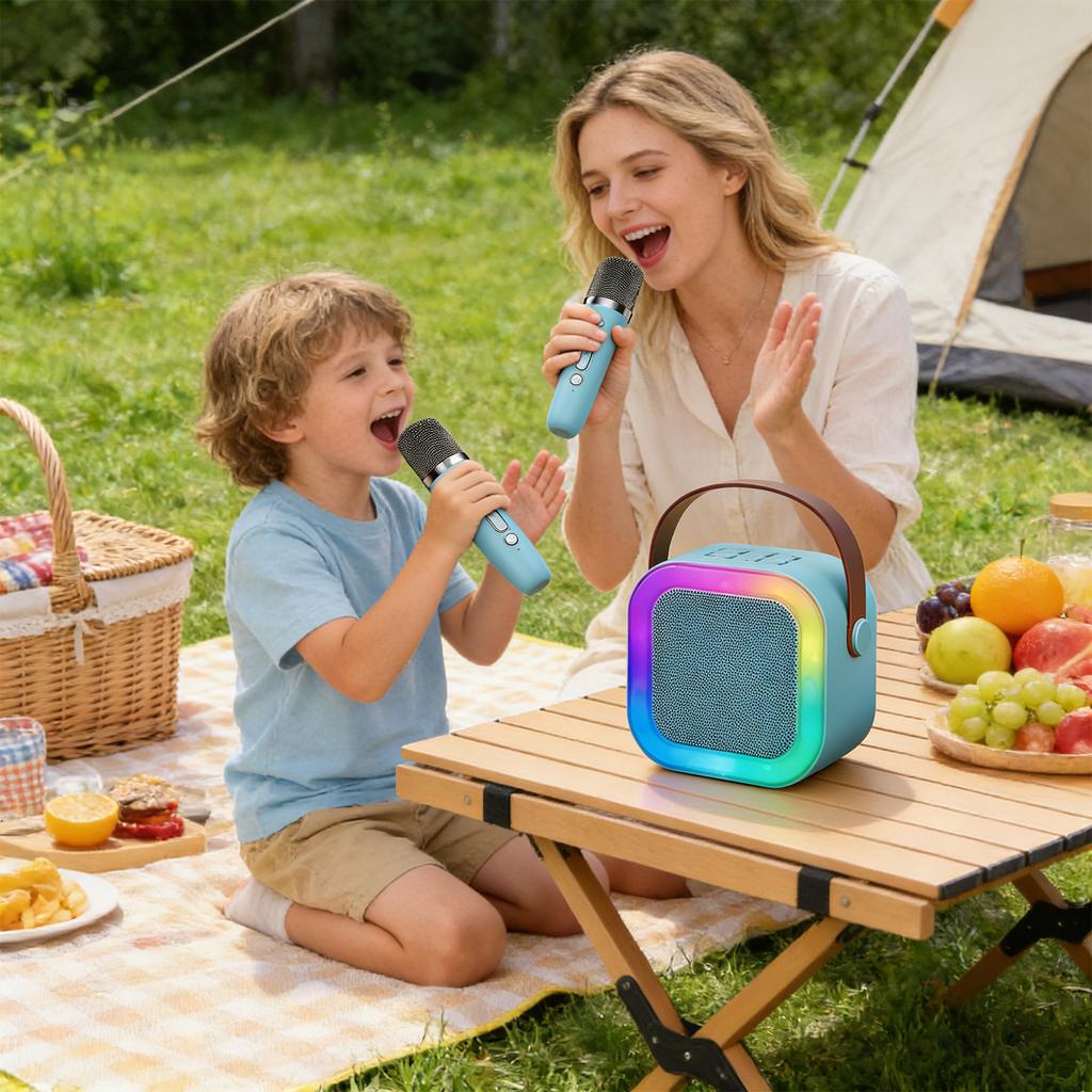Караоке-машина для детей, ТОП-игрушки 2025, Рождественские и Дни рождения, Идеи подарков для девочек от 4 лет, Портативный MP3-плеер с 2 беспроводными микрофонами для вечеринки