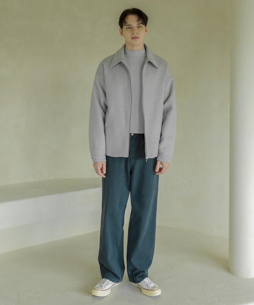 ESN Half Turtleneck Knit T-Shirt Light Gray