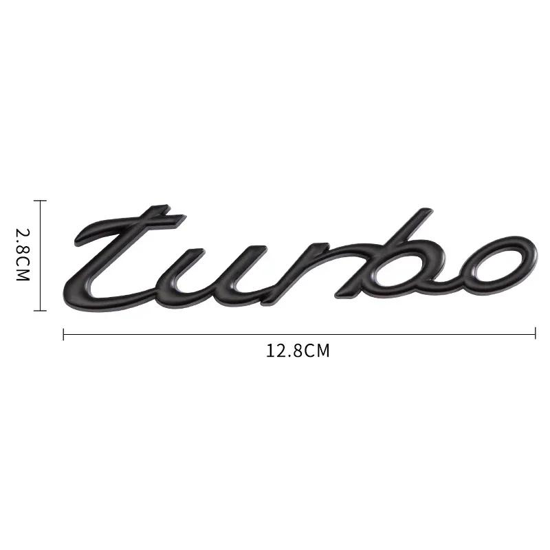 3D Metal Turbo Letters Rear Trunk Front Grille Hood Emblem Badge Sticker Universal For Mazda Hyundai BMW Honda KIA Mitsubishi yk2