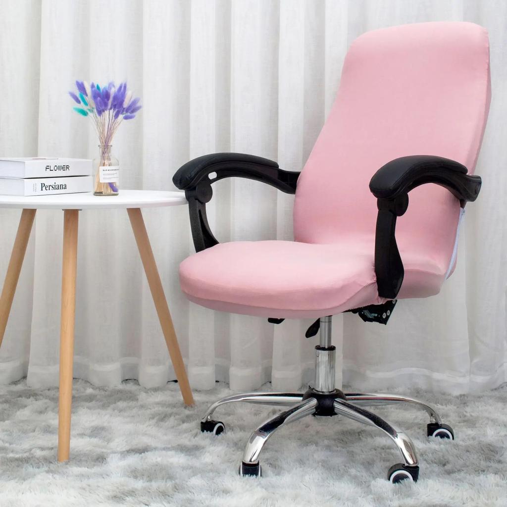 Solid Color Office Chair Cover Elastic Printed Rotating Armrest Lifting Computer Seat Covers Anti-dirty Decor Chair Protectors