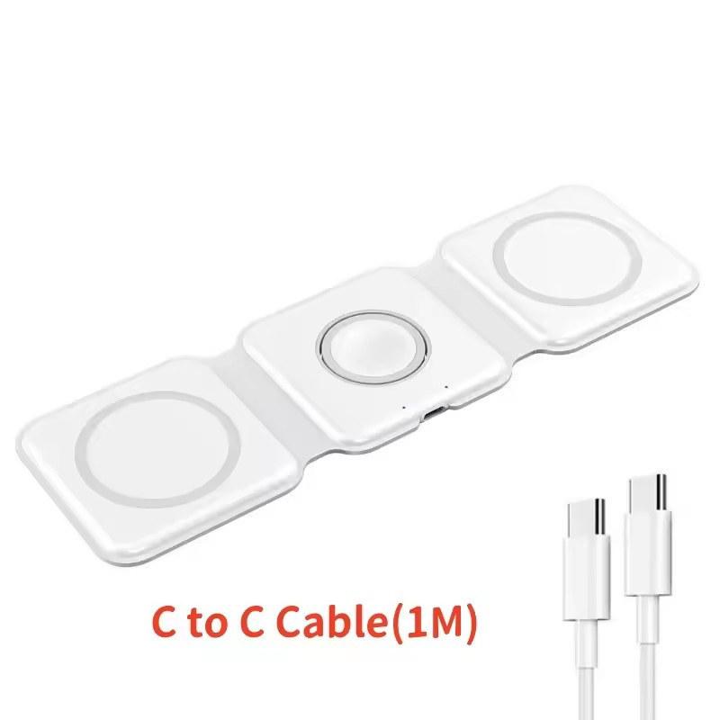 Зарядная станция 3 в 1 для iPhone 15/14/13/12 серии, дорожное зарядное устройство для нескольких устройств для AirPods 3/2/Pro, Apple Watch серии