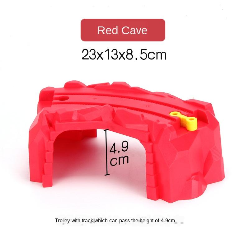 Аксессуары для сцен с рельсами для поездов, красная изогнутая мостовая пристань, сборка, совместимая с игрушками для мальчиков с электропоездом S29-7