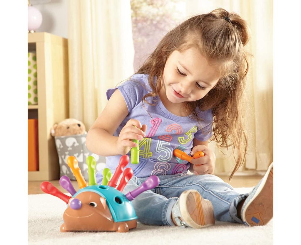 Learning Resources Колючий Ежик для развития мелкой моторики Разноцветная игрушка