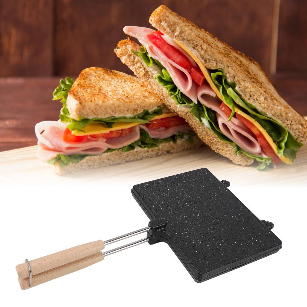 Double Sided Sandwich Maker Aluminum Hand Toaster Multipurpose Sandwich Toaster  Home Breakfast