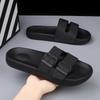Fashion Men's Double Buckle Sandals Wide Width Beach Slides Arch Support Non-Slip Flat Sandals for Outdoor EVA Comfortable Beach Slidesr