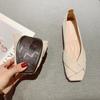 Fashion Women Single Shoes Elegant Square Toe Loafers Shallow Slip On Women Shoes Soft Sole Casual Ballet Flats Versatile Shoes