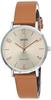 Minimalist Beige Dial Brown Leather Band Analog Brown LTP-VT01L-5B Women's Watch,