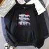 Spring Japan Anime Unisex Hoodies Initial D Hoodie Car Print Hoody Harajuku Casual Sweatshirt Loose Fit Fashion Hip Hop Streetwear