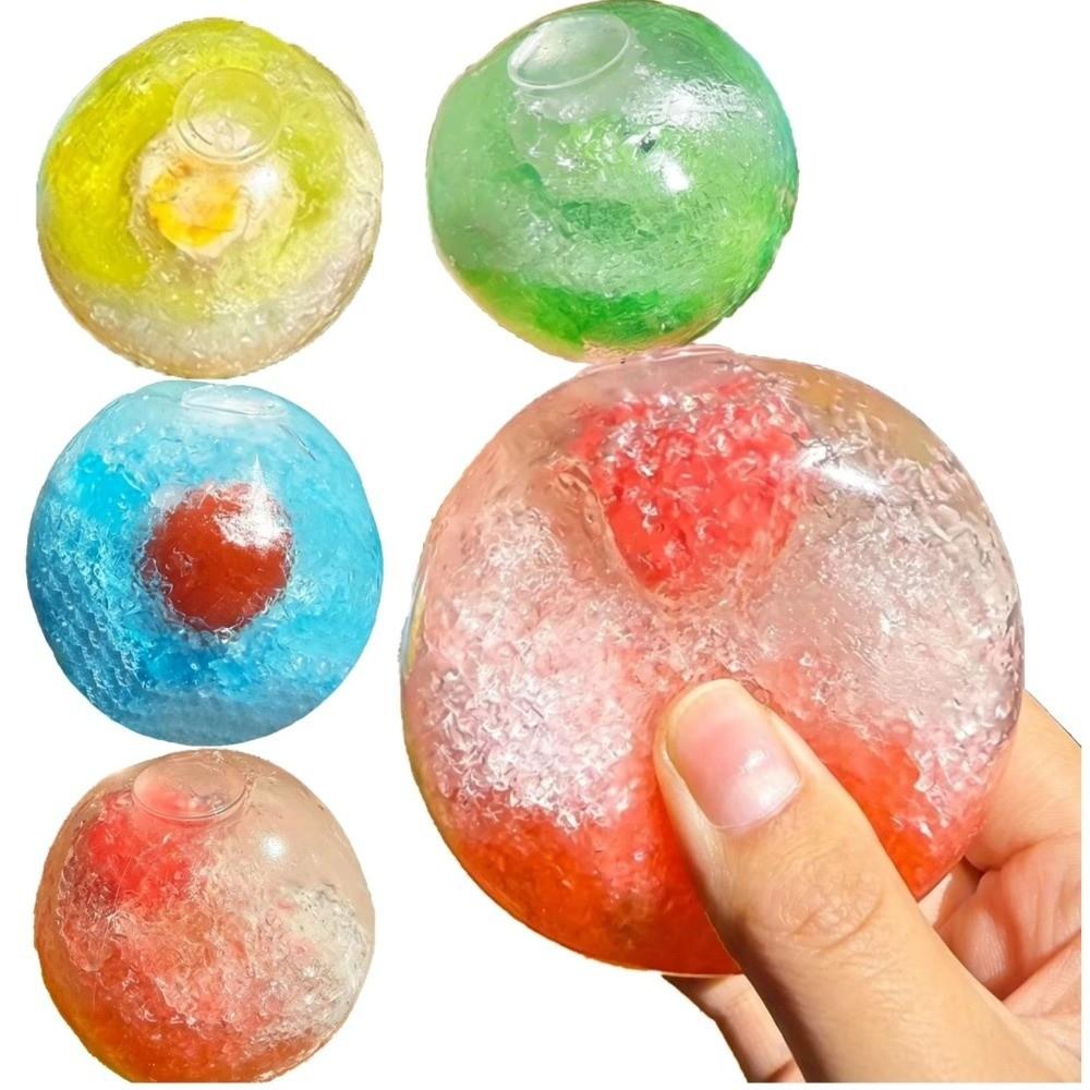 Crunchy Sound Fruit Slush Squishy Toy Slushie Cracking Squishy Toy Ice Cracked Crystal Ball Adult