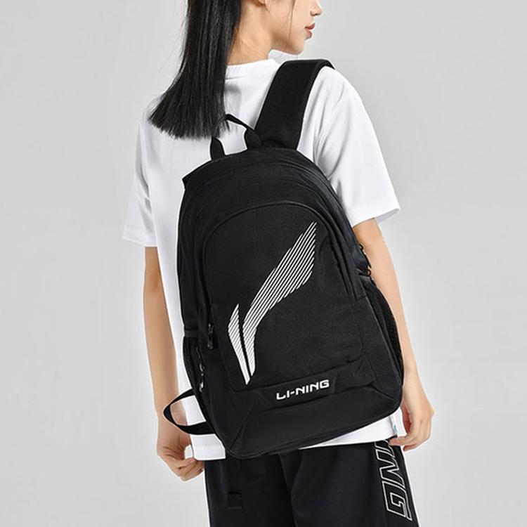 Li Ning Полиэстеровый рюкзак Обычный Унисекс Черный ABSU401-1