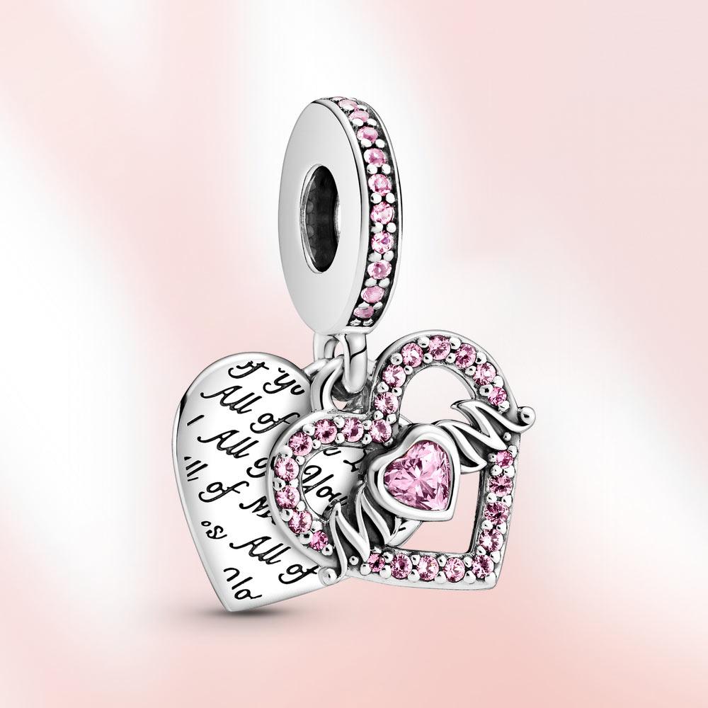 Новый шарм S925 из стерлингового серебра с сердцем из бисера, подвеска для мамы, подходит для оригинального браслета, женские модные украшения, подарок для любви
