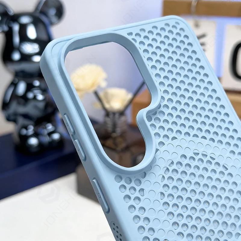Магнитный чехол для Samsung Galaxy S26 S25 Plus S24 S23 S22 Ultra Чистый цвет Сотовая структура Рамка с рассеиванием тепла Чехол для Magsafe