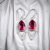Pink Tourmaline Gemstone 925 Solid Silver Jewelry Earrings 1.90" Gift For Women EE-39-18