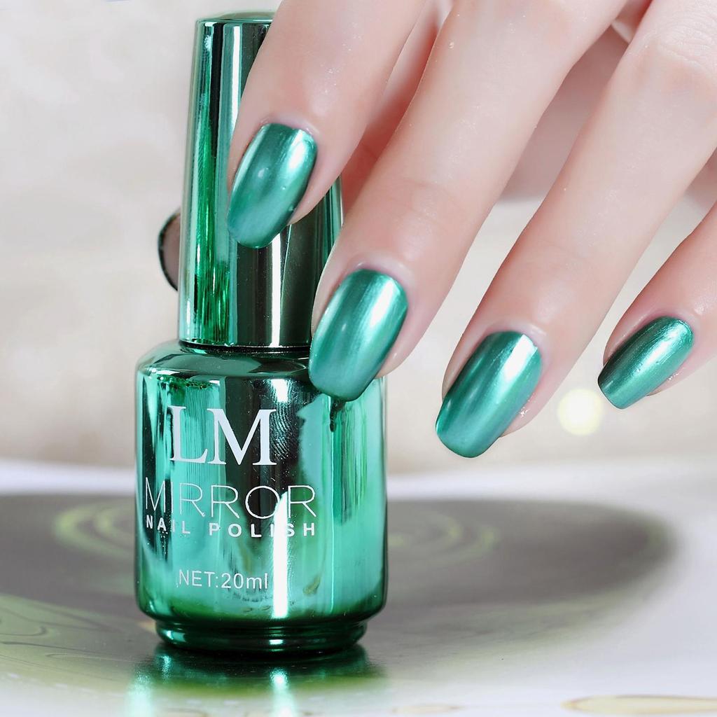 Women 20ml Quick Drying Lasting Metallic Mirror Effect Nail Art Polish Varnish Tool Manicure Gift