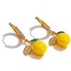 Eetit Модные желтые серьги-подвески с цирконием из смолы в виде фрукта лимона для женщин, из нержавеющей стали, новинки, шикарная бижутерия, опт