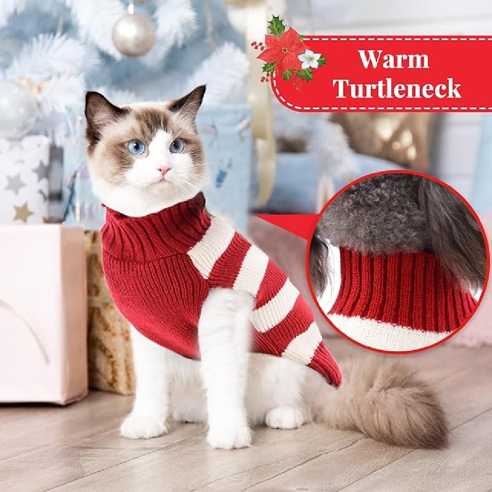 Свитер с изображением оленя для кошек, свитер для собак, одежда для щенков, котят, животных, красный