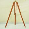 Brass Finish Single Barrel Telescope with Brown Wood Tripod Ideal for Home, Office Decor 99.06 Cm