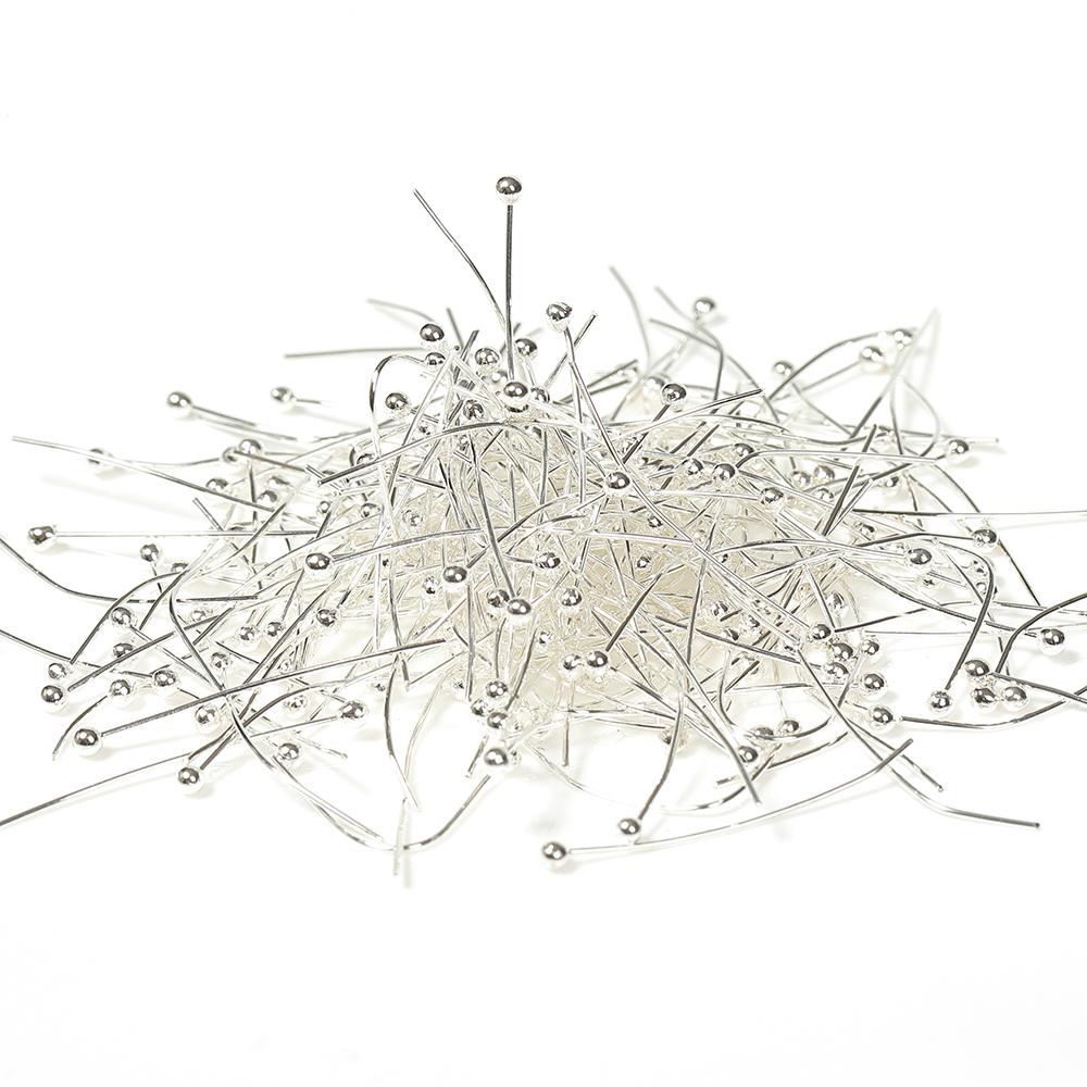 200pcs/lot 18 20 24 30 35 40 mm Gold Silver Metal Ball Head Pins for DIY Jewelry Making Head pins Findings Supplies Wholesale