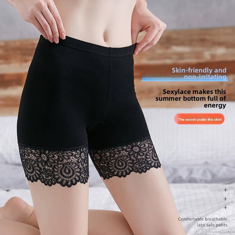 Женские модальные защитные брюки, предотвращающие утечку света, шорты с высокой талией, эластичное нижнее белье, кружевные защитные шорты