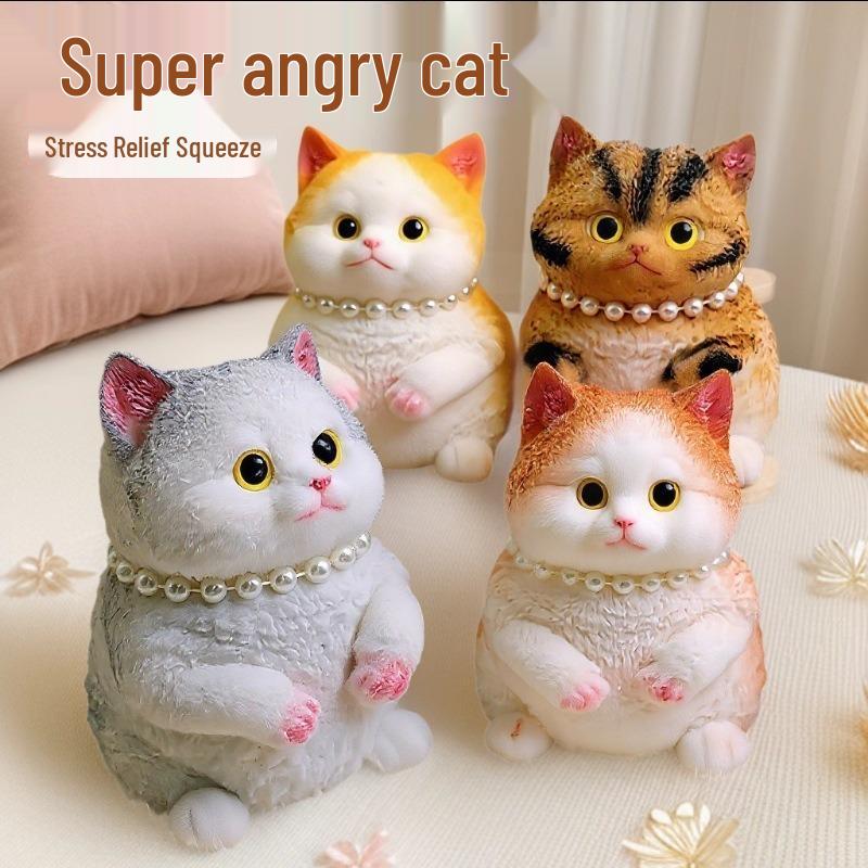 Плюшевая тряпичная кошка-игрушка для снятия стресса - Реалистичное украшение кошки для расслабления в офисе