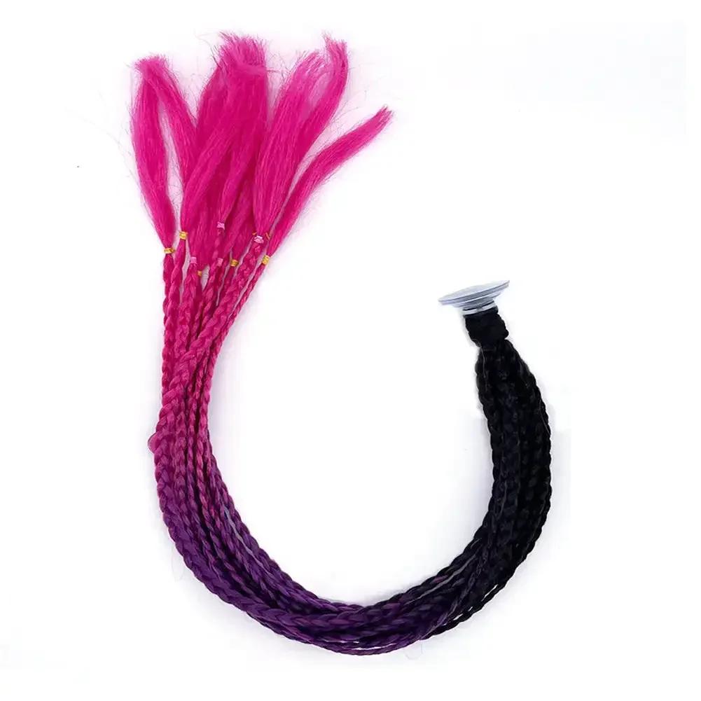 Дреды для шлема, косички для мотоцикла, грязная косичка, градиентная синтетическая косичка с присоской