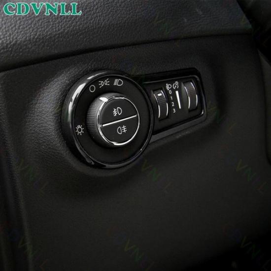 Рамка управления переключателем фар 1* Для Jeep Compass 2017- Ярко-черный