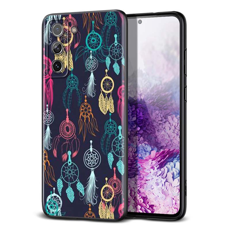 Indian Feathers Girl for Samsung Galaxy S21 Ultra Plus Note 20 10 9 8 S10 S9 S8 S7 S6 Edge Plus Black Phone Case