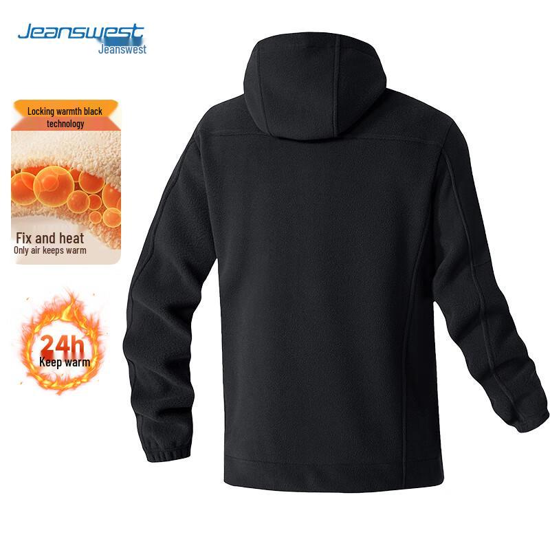 JEANSWEST Men's Autumn Winter Thickened Fleece Workwear Jacket