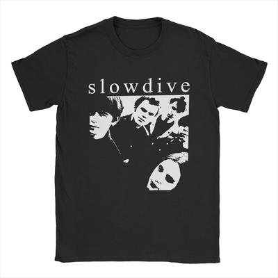 Мужская футболка Slowdive Photo Vintage Pure Cotton Tees Футболки с коротким рукавом Круглый воротник Одежда Оригинал