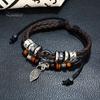 Hand-woven Bracelet Vintage Beads Alloy Leaf Pendent Multilayer Beaded Wristband Ethnic Style Women Men Bracelet Jewelry Accessories Gift