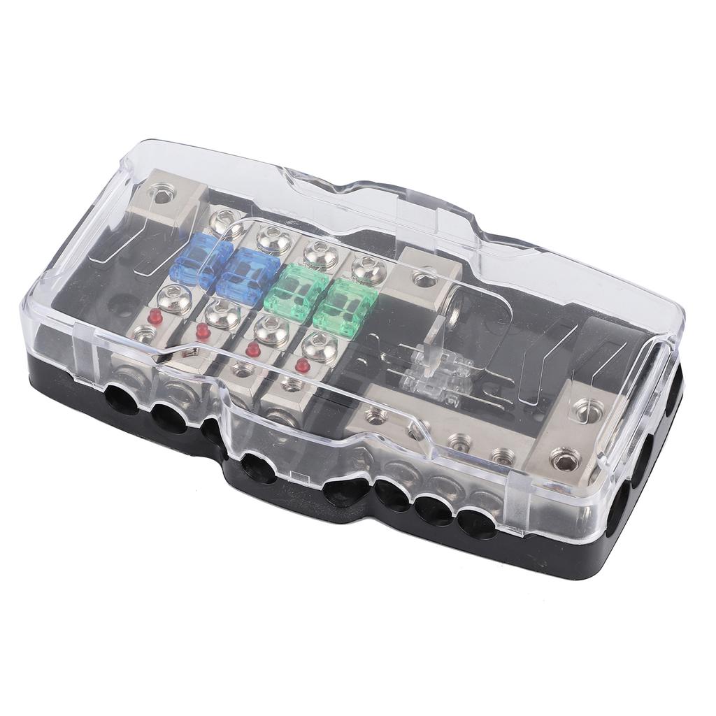 Коробка предохранителей для автомобильной аудиосистемы, стерео, многофункциональный 4-канальный распределительный держатель со светодиодом для внедорожника, квадроцикла, UTV