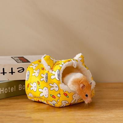 Домик для хомяка из хлопка для маленьких животных, зимнее теплое гнездо