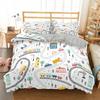 Cartoon Train Bedding Collections 23Pieces Duvet Cover Toy Car Truck Soft Quilt Cover Single Queen King Size Polyester Comforter Cover