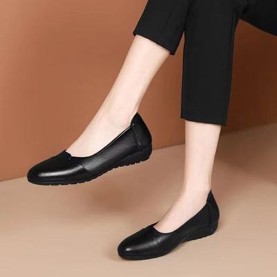 Осенние туфли для мамы, подошва из говяжьей жилы, плоская подошва, удобные одинарные туфли, женские туфли с мягкой подошвой, нескользящие, легкие, рабочие туфли, для женщин среднего и пожилого возраста, мягкая ле