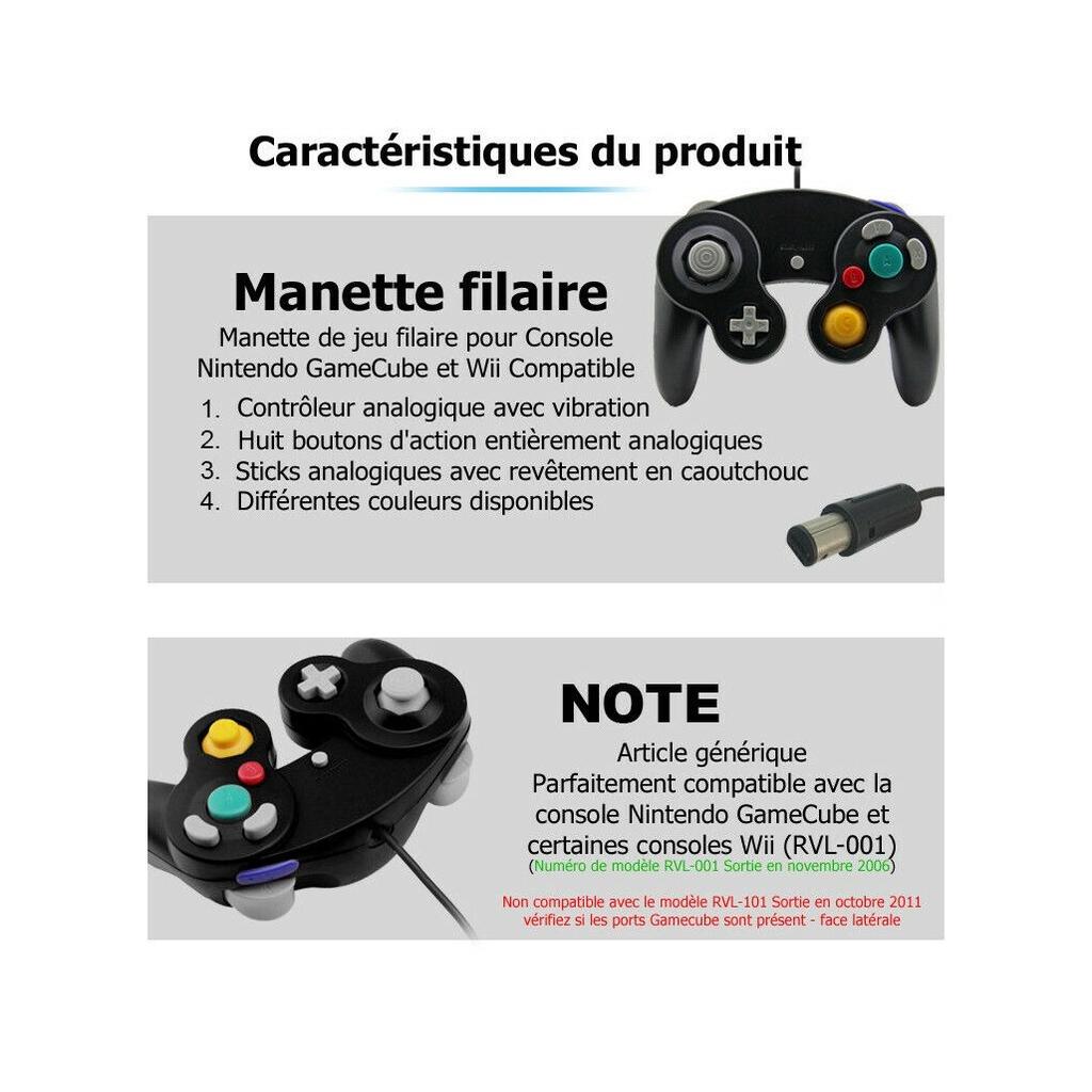 Wired Shock Game Controller for Nintendo GameCube NGC Wii Video Game