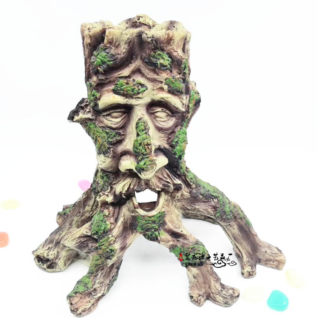 Ландшафт для аквариума и рептилий: Декор Скала, Пещера и Укрытие - Смола Череп и Человеческое Лицо