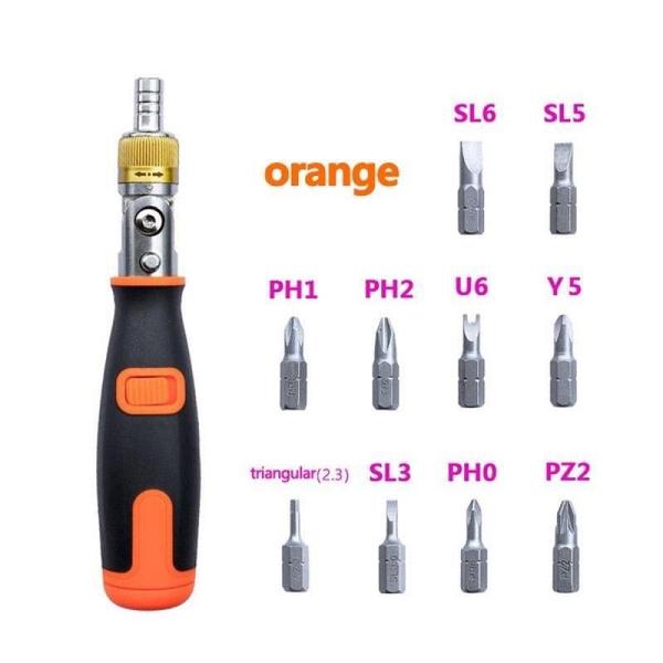 1 шт., новый профессиональный набор отверток 10 в 1, ручной инструмент, многоугольная угловая отвертка с трещоткой, многофункциональная отвертка