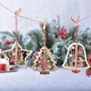 Wooden Pendants Christmas Decorations 3D Hollow Snowflake Xmas Tree Hanging Ornaments DIY Wood Crafts Xmas New Year Decor
