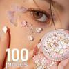 1 Box Butterfly 3D Rhinestones Sticker Pearl Eyes Face Facial Sticker DIY Decoration
