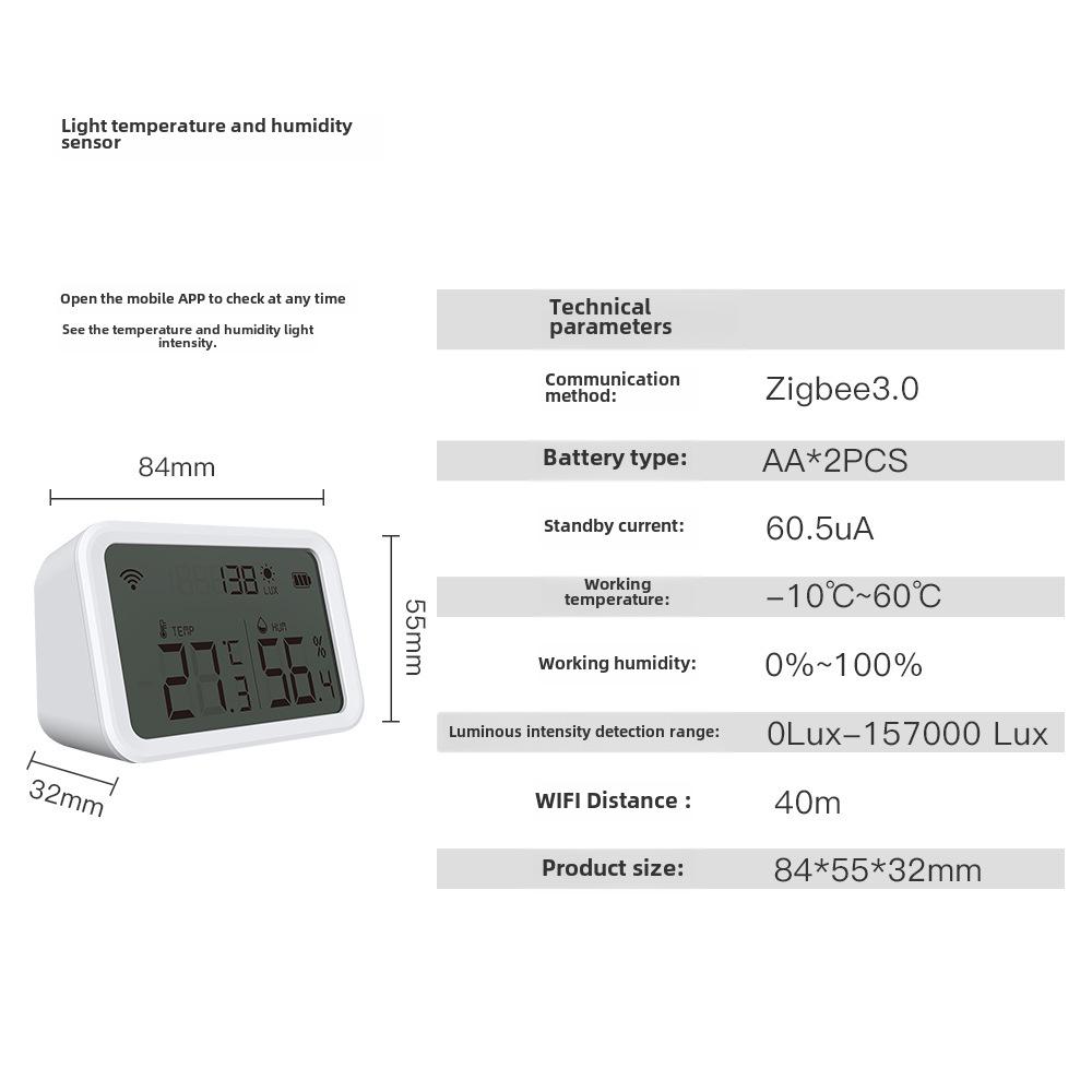 Tuya Zigbee Smart Home Water Detector & Smoke Alarm with Wireless Temperature and Humidity Sensor Switch