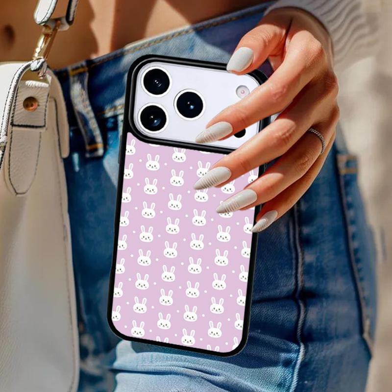 Cute Bunny Rabbit Phone Case For iPhone 17 Air 14 15 13 12 Max Cover For Apple 14 15 16 16e 11 Pro Max Plus Coque
