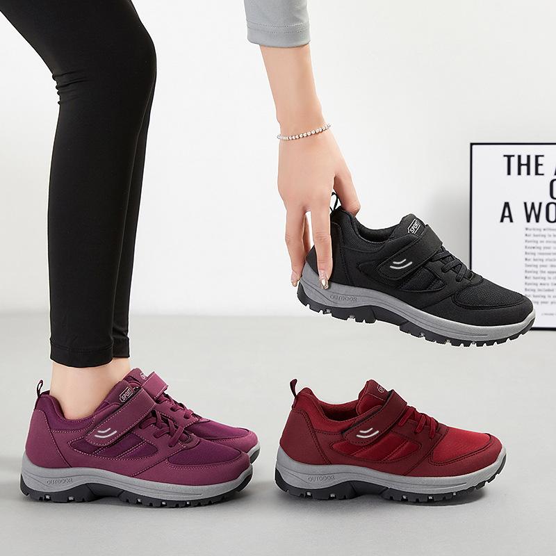 Кроссовки для ходьбы, осенние, новые, для мам среднего и пожилого возраста, кроссовки на липучках, кроссовки для альпинизма, женские