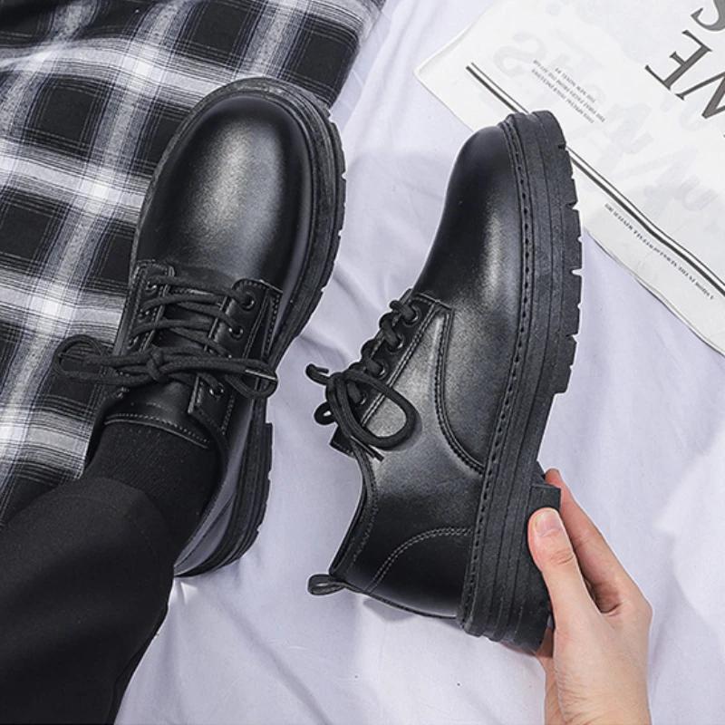 Модная кожаная обувь для мужчин Модная мужская формальная обувь Удобная износостойкая на толстой подошве Мужские туфли для скейтборда Zapatos De Vestir Hombre