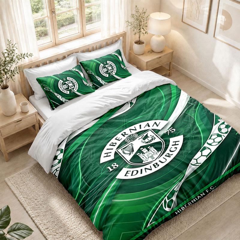 Комплект постельного белья 1 пододеяльник 2 наволочки Принт Hibernian FC Спальня Домашний декор