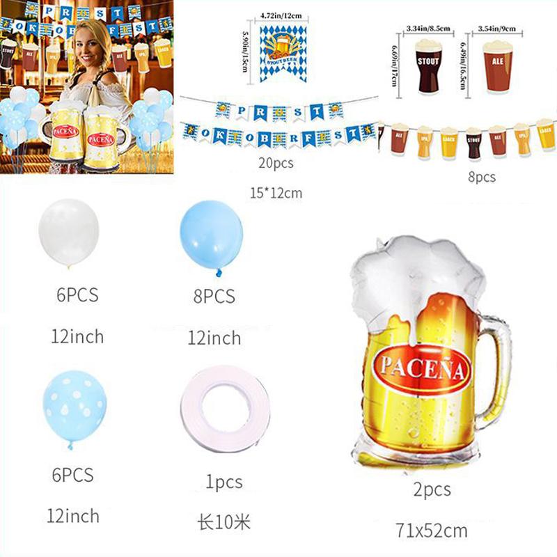 Oktoberfest Dekoration Set Bayrische Wimpel Girlande Banner Luftballon Für Party