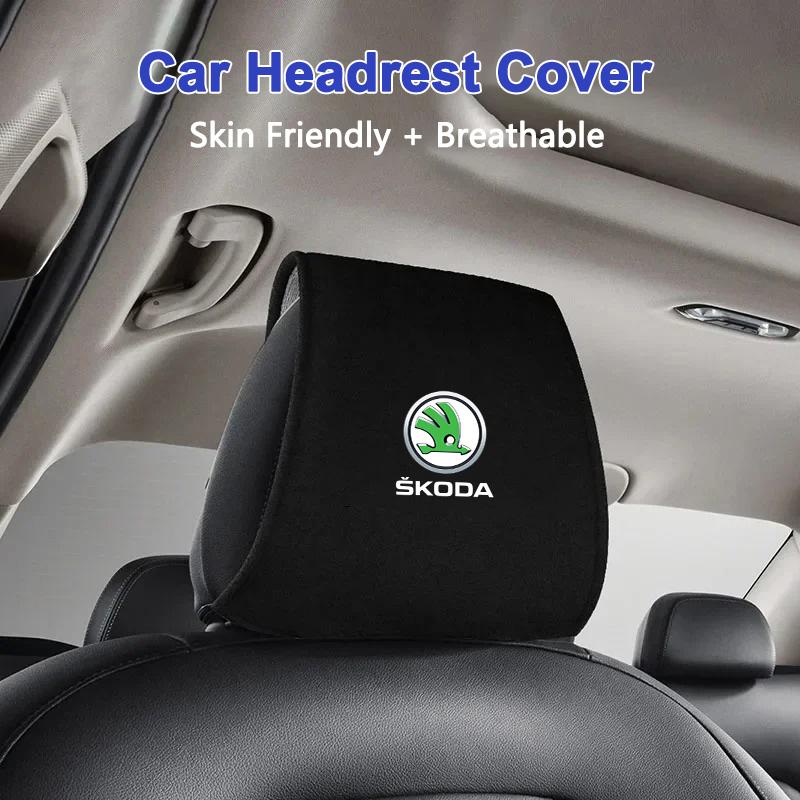 bsqdr6 Car Seat Headrest Cushion Protector Cover Anti-Dirty Seat Cotton Easy to clean For Skoda Kodiaq Octavia 3 Yeti Karoq Rapid Fabia